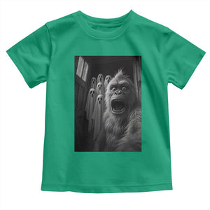 Funny Bigfoot Selfie Halloween Toddler T Shirt Sasquatch Ghost Haunted House TS14 Irish Green Print Your Wear