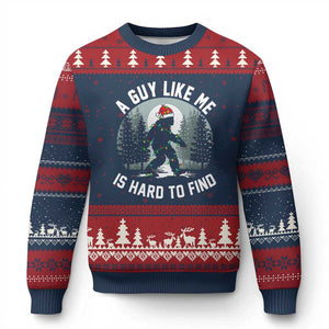 Funny Bigfoot Xmas Ugly Christmas Sweater A Guy Like Me Is Hard To Find TS14 Navy Red Print Your Wear