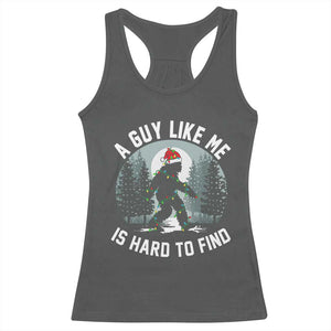 Funny Bigfoot Christmas Racerback Tank Top A Guy Like Me Is Hard To Find TS14 Dark Heather Print Your Wear
