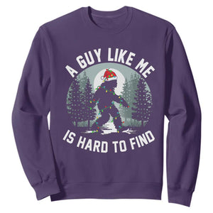 Funny Bigfoot Christmas Sweatshirt A Guy Like Me Is Hard To Find TS14 Purple Print Your Wear