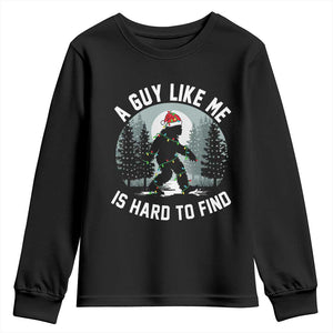 Funny Bigfoot Christmas Youth Sweatshirt A Guy Like Me Is Hard To Find TS14 Black Print Your Wear