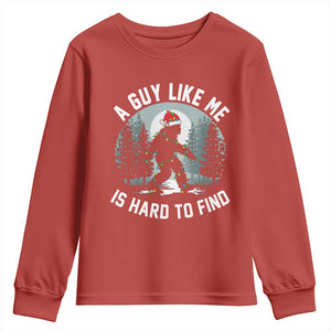 Funny Bigfoot Christmas Youth Sweatshirt A Guy Like Me Is Hard To Find TS14 Red Print Your Wear