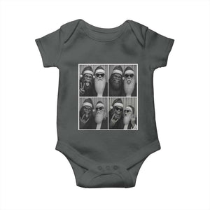 Funny Bigfoot Photobooth Christmas Baby Onesie Sasquatch Santa Claus Xmas TS14 Dark Heather Print Your Wear