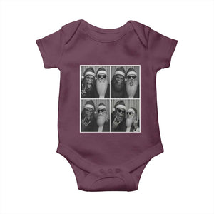 Funny Bigfoot Photobooth Christmas Baby Onesie Sasquatch Santa Claus Xmas TS14 Maroon Print Your Wear