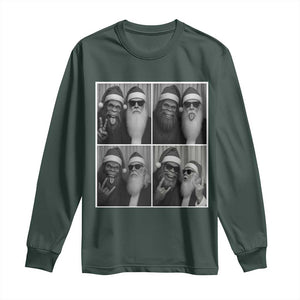 Funny Bigfoot Photobooth Christmas Long Sleeve Shirt Sasquatch Santa Claus Xmas TS14 Dark Forest Green Print Your Wear