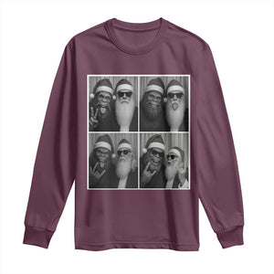 Funny Bigfoot Photobooth Christmas Long Sleeve Shirt Sasquatch Santa Claus Xmas TS14 Maroon Print Your Wear