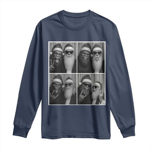 Funny Bigfoot Photobooth Christmas Long Sleeve Shirt Sasquatch Santa Claus Xmas TS14 Navy Print Your Wear