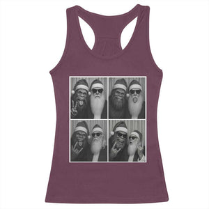 Funny Bigfoot Photobooth Christmas Racerback Tank Top Sasquatch Santa Claus Xmas TS14 Maroon Print Your Wear