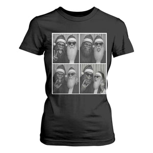 Funny Bigfoot Photobooth Christmas T Shirt For Women Sasquatch Santa Claus Xmas TS14 Black Print Your Wear