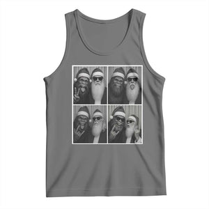 Funny Bigfoot Photobooth Christmas Tank Top Sasquatch Santa Claus Xmas TS14 Black Heather Print Your Wear