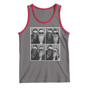 Funny Bigfoot Photobooth Christmas Tank Top Sasquatch Santa Claus Xmas TS14 Deep Heather Red Print Your Wear