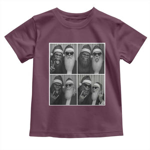Funny Bigfoot Photobooth Christmas Toddler T Shirt Sasquatch Santa Claus Xmas TS14 Maroon Print Your Wear