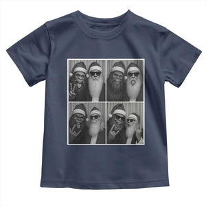 Funny Bigfoot Photobooth Christmas Toddler T Shirt Sasquatch Santa Claus Xmas TS14 Navy Print Your Wear