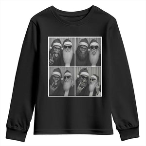 Funny Bigfoot Photobooth Christmas Youth Sweatshirt Sasquatch Santa Claus Xmas TS14 Black Print Your Wear