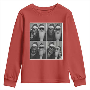 Funny Bigfoot Photobooth Christmas Youth Sweatshirt Sasquatch Santa Claus Xmas TS14 Red Print Your Wear