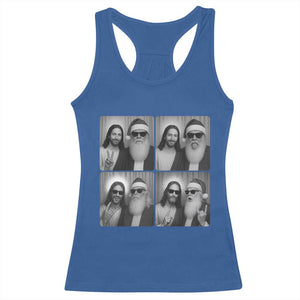 Funny Bigfoot Photobooth Christmas Racerback Tank Top Sasquatch Jesus Christian Xmas TS14 Royal Blue Print Your Wear