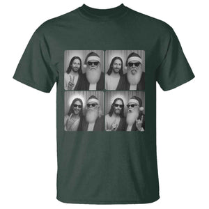Funny Bigfoot Photobooth Christmas T Shirt Sasquatch Jesus Christian Xmas TS14 Dark Forest Green Print Your Wear
