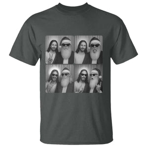 Funny Bigfoot Photobooth Christmas T Shirt Sasquatch Jesus Christian Xmas TS14 Dark Heather Print Your Wear