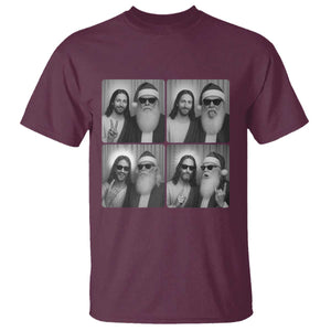 Funny Bigfoot Photobooth Christmas T Shirt Sasquatch Jesus Christian Xmas TS14 Maroon Print Your Wear