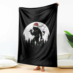 Funny Bigfoot Fishing Christmas Throw Blanket Sasquatch Moon Fisherman TS14 Print Your Wear