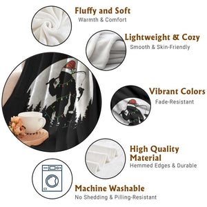 Funny Bigfoot Fishing Christmas Throw Blanket Sasquatch Moon Fisherman TS14 Print Your Wear