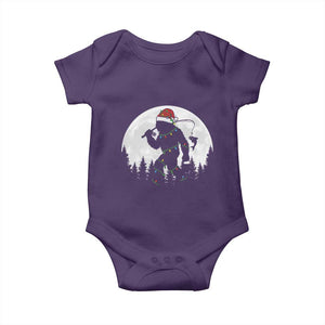 Funny Bigfoot Fishing Christmas Baby Onesie Sasquatch Moon Fisherman TS14 Purple Print Your Wear
