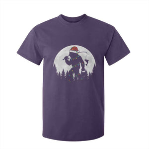 Funny Bigfoot Fishing Christmas T Shirt For Kid Sasquatch Moon Fisherman TS14 Purple Print Your Wear