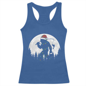 Funny Bigfoot Fishing Christmas Racerback Tank Top Sasquatch Moon Fisherman TS14 Royal Blue Print Your Wear