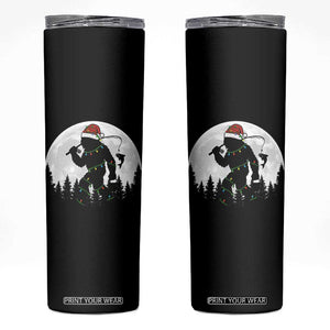 Funny Bigfoot Fishing Christmas Skinny Tumbler Sasquatch Moon Fisherman TS14 Black Print Your Wear