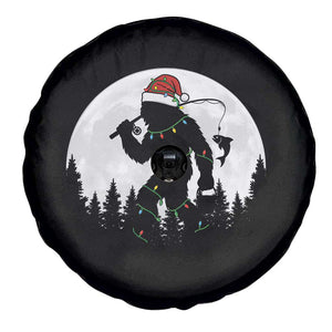 Funny Bigfoot Fishing Christmas Spare Tire Cover Sasquatch Moon Fisherman TS14 Print Your Wear
