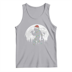 Funny Bigfoot Fishing Christmas Tank Top Sasquatch Moon Fisherman TS14 Athletic Heather Print Your Wear
