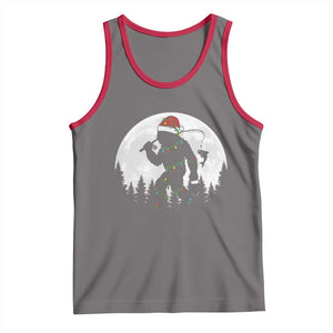 Funny Bigfoot Fishing Christmas Tank Top Sasquatch Moon Fisherman TS14 Deep Heather Red Print Your Wear
