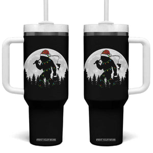 Funny Bigfoot Fishing Christmas Tumbler With Handle Sasquatch Moon Fisherman TS14 One Size: 40 oz Black Print Your Wear
