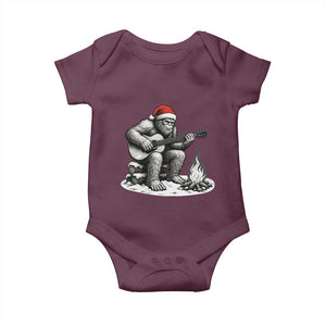 Bigfoot Guitar Christmas Baby Onesie Sasquatch Guitarist Music Xmas TS14 Maroon Print Your Wear