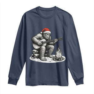 Bigfoot Guitar Christmas Long Sleeve Shirt Sasquatch Guitarist Music Xmas TS14 Navy Print Your Wear