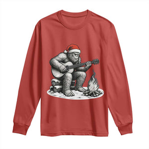 Bigfoot Guitar Christmas Long Sleeve Shirt Sasquatch Guitarist Music Xmas TS14 Red Print Your Wear