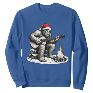 Bigfoot Guitar Christmas Sweatshirt Sasquatch Guitarist Music Xmas TS14 Royal Blue Print Your Wear