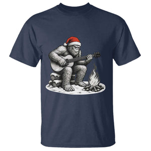 Bigfoot Guitar Christmas T Shirt Sasquatch Guitarist Music Xmas TS14 Navy Print Your Wear