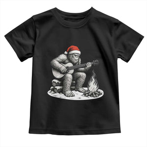 Bigfoot Guitar Christmas Toddler T Shirt Sasquatch Guitarist Music Xmas TS14 Black Print Your Wear