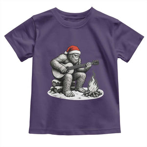 Bigfoot Guitar Christmas Toddler T Shirt Sasquatch Guitarist Music Xmas TS14 Purple Print Your Wear