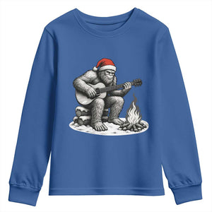 Bigfoot Guitar Christmas Youth Sweatshirt Sasquatch Guitarist Music Xmas TS14 Royal Blue Print Your Wear
