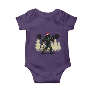 Bigfoot Gym Christmas Baby Onesie Funny Sasquatch Bodybuilding Weightlifting TS14 Purple Print Your Wear