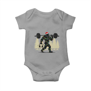 Bigfoot Gym Christmas Baby Onesie Funny Sasquatch Bodybuilding Weightlifting TS14 Sport Gray Print Your Wear