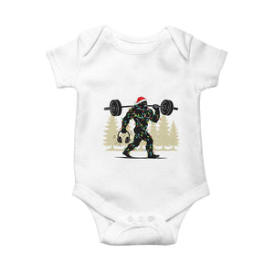 Bigfoot Gym Christmas Baby Onesie Funny Sasquatch Bodybuilding Weightlifting TS14 White Print Your Wear