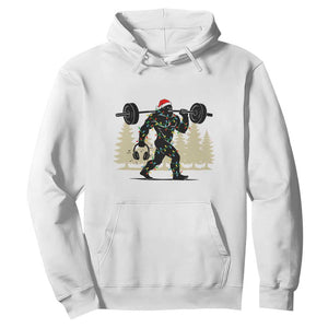 Bigfoot Gym Christmas Hoodie Funny Sasquatch Bodybuilding Weightlifting TS14 White Print Your Wear