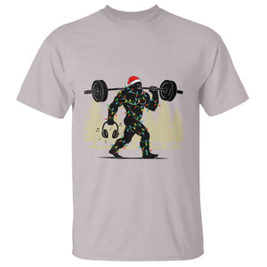 Bigfoot Gym Christmas T Shirt Funny Sasquatch Bodybuilding Weightlifting TS14 Ice Gray Print Your Wear