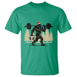 Bigfoot Gym Christmas T Shirt Funny Sasquatch Bodybuilding Weightlifting TS14 Irish Green Print Your Wear