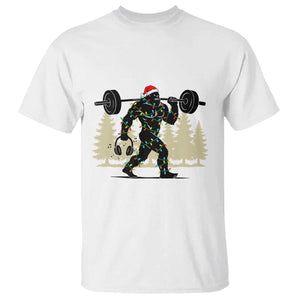 Bigfoot Gym Christmas T Shirt Funny Sasquatch Bodybuilding Weightlifting TS14 White Print Your Wear