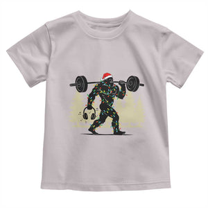Bigfoot Gym Christmas Toddler T Shirt Funny Sasquatch Bodybuilding Weightlifting TS14 Ice Gray Print Your Wear