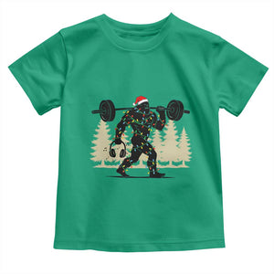 Bigfoot Gym Christmas Toddler T Shirt Funny Sasquatch Bodybuilding Weightlifting TS14 Irish Green Print Your Wear
